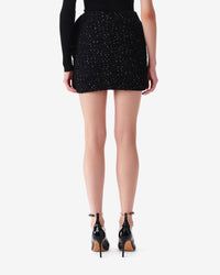 Clarita skirt in wool blend - Black Sequins
