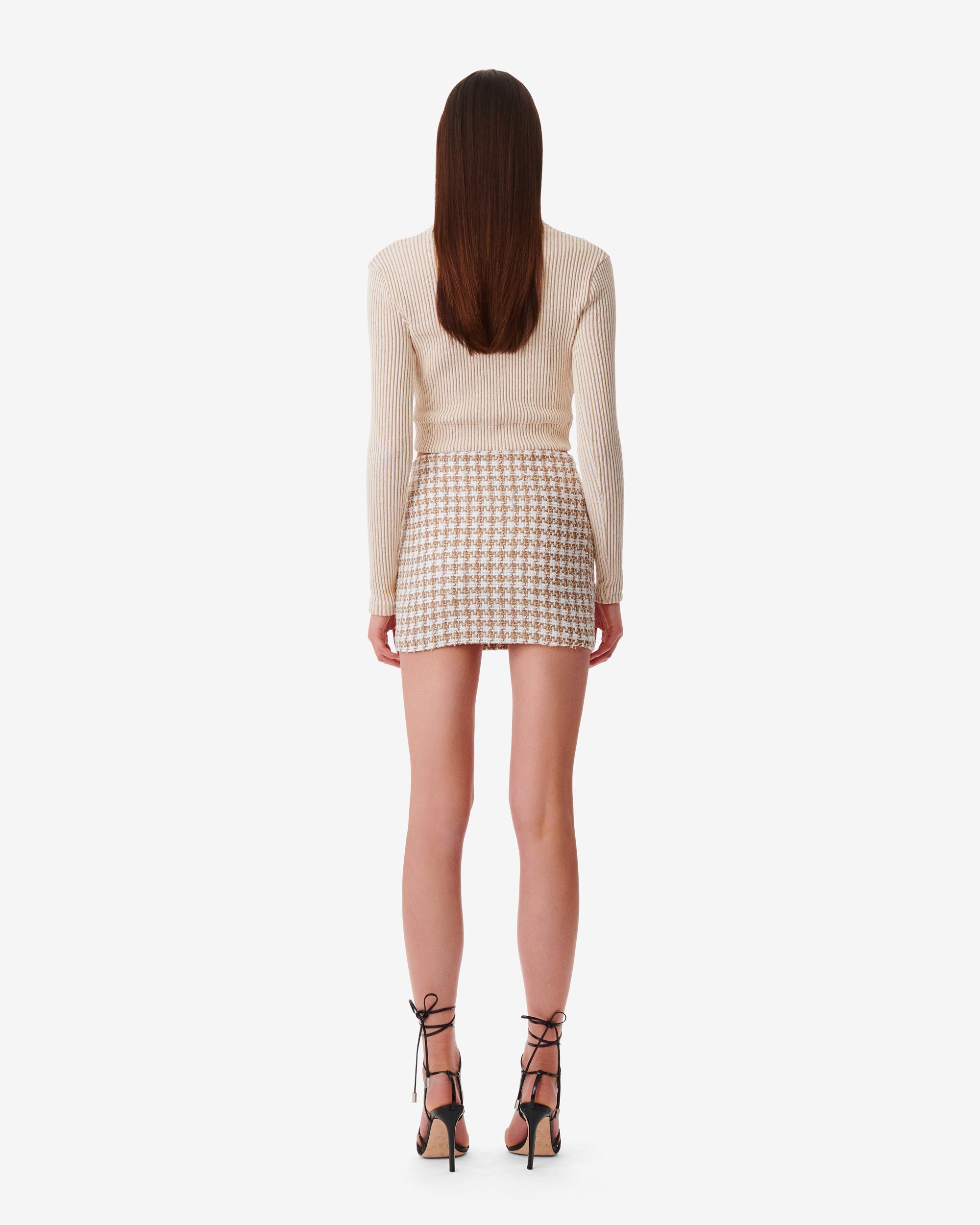 Garna short skirt - Beige & Natural White