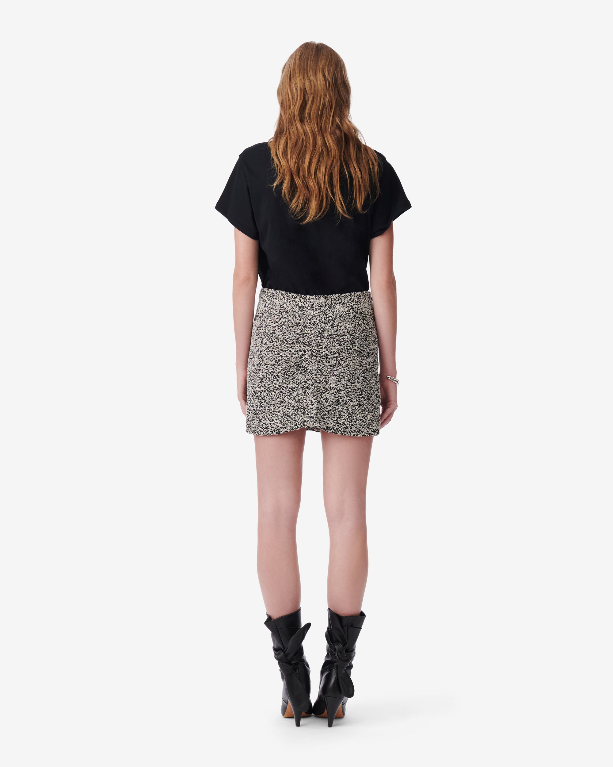 Hortense short skirt - Black & Ecru