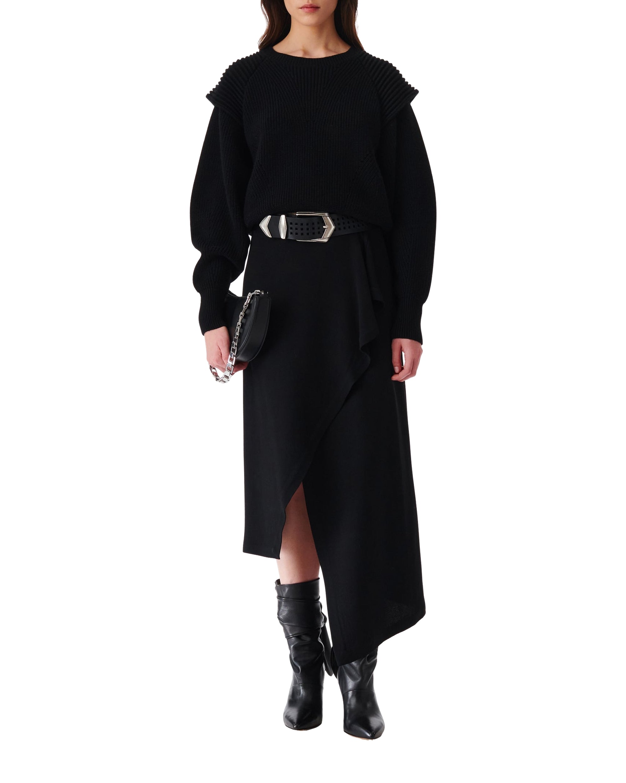 Jelena skirt in wool blend - Black
