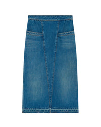 Lamy midi skirt in denim - Mid Blue Used