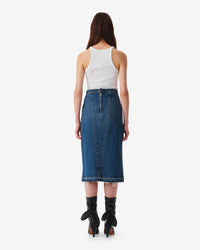 Lamy midi skirt in denim - Mid Blue Used