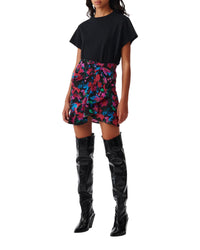 Melissa skirt in silk - Black Multico