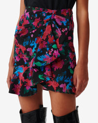 Melissa skirt in silk - Black Multico