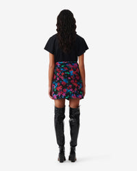 Melissa skirt in silk - Black Multico