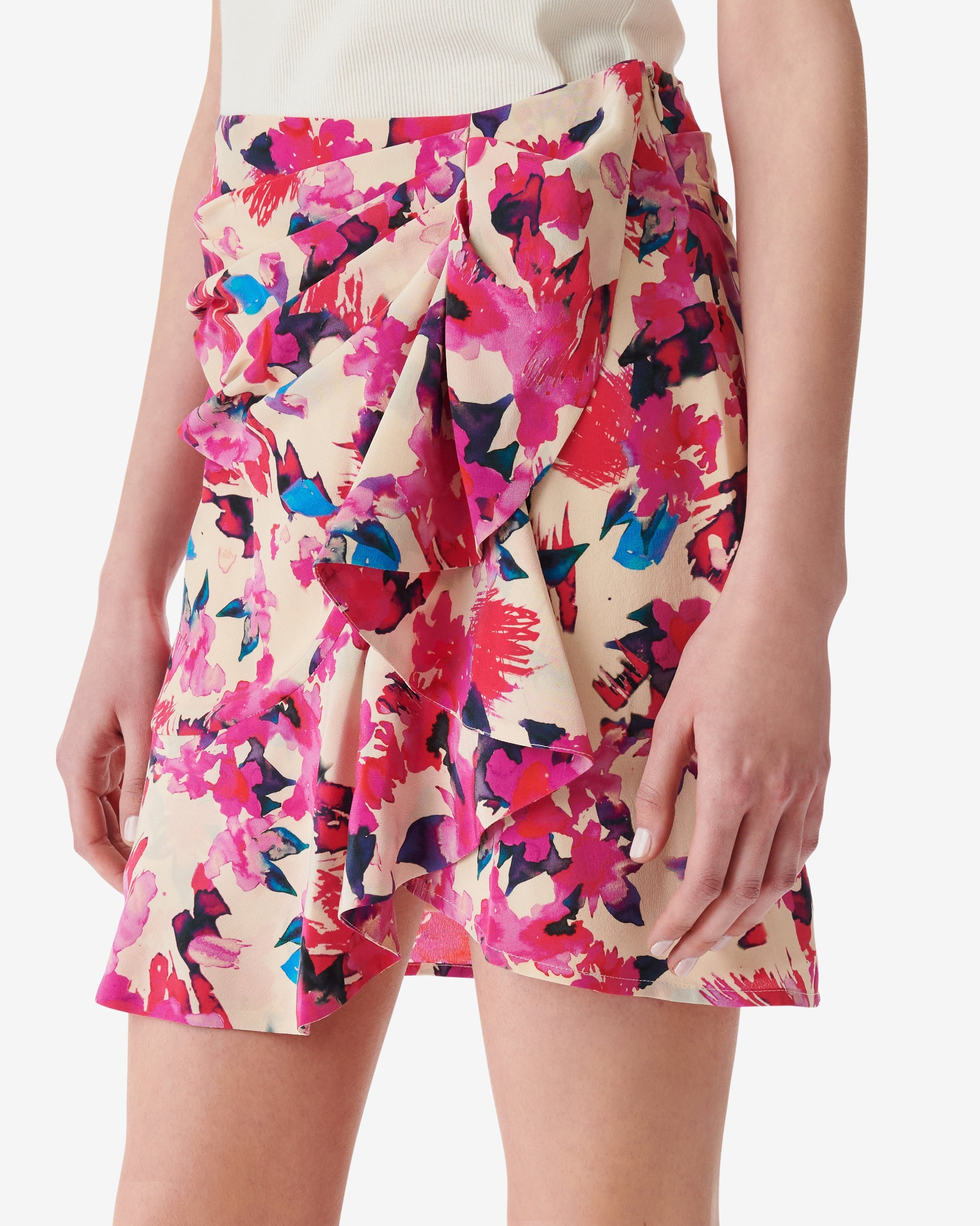 Melissa skirt in silk - Multico Ecru