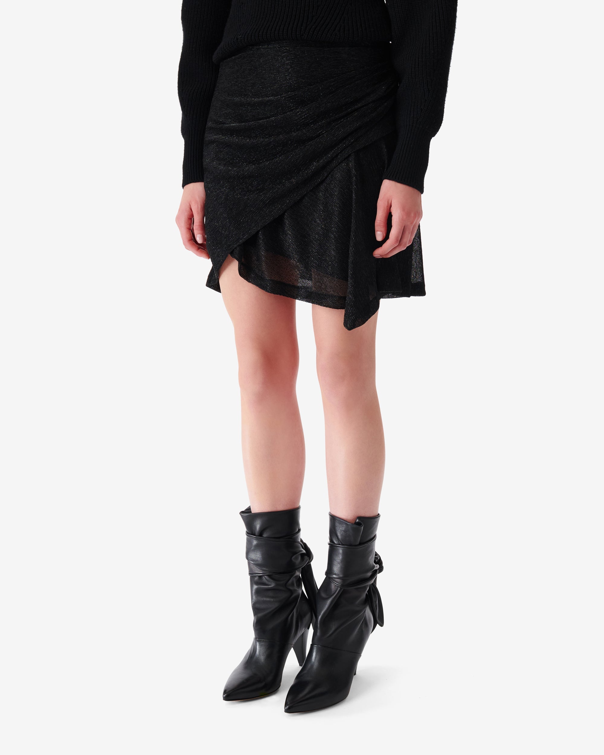 Nuda short skirt - Black Metallic