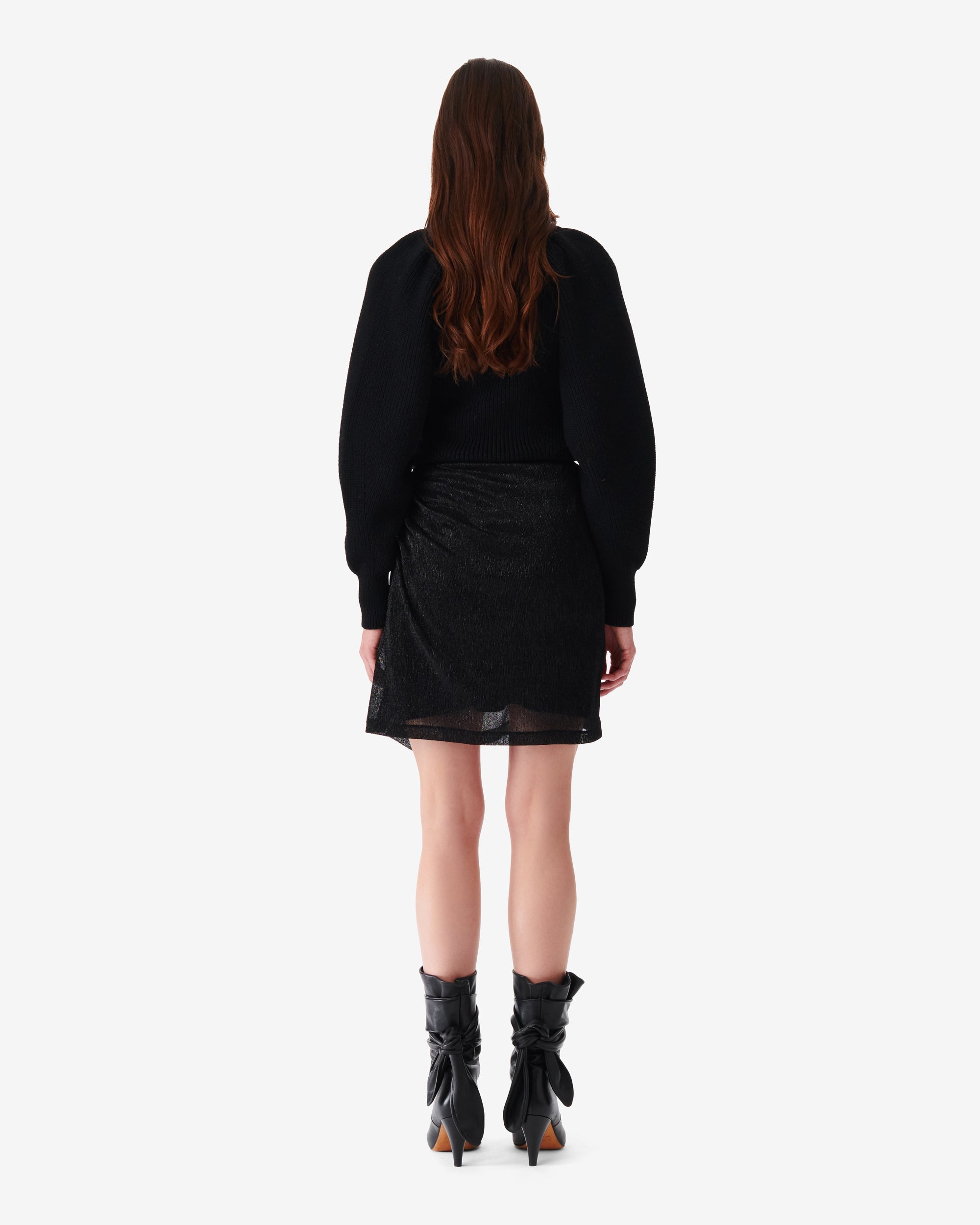 Nuda short skirt - Black Metallic