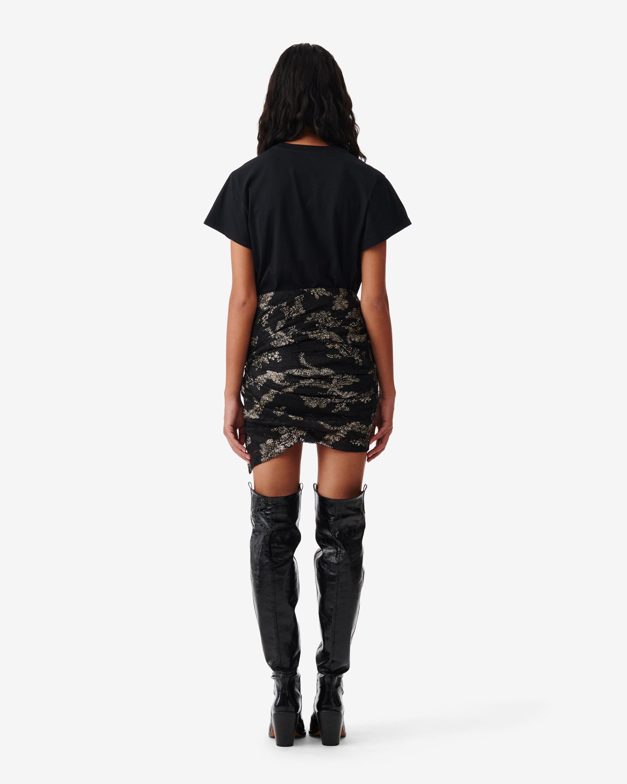 Tirana short skirt - Black & Gold