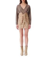 Tomia short skirt - Mixed Beige
