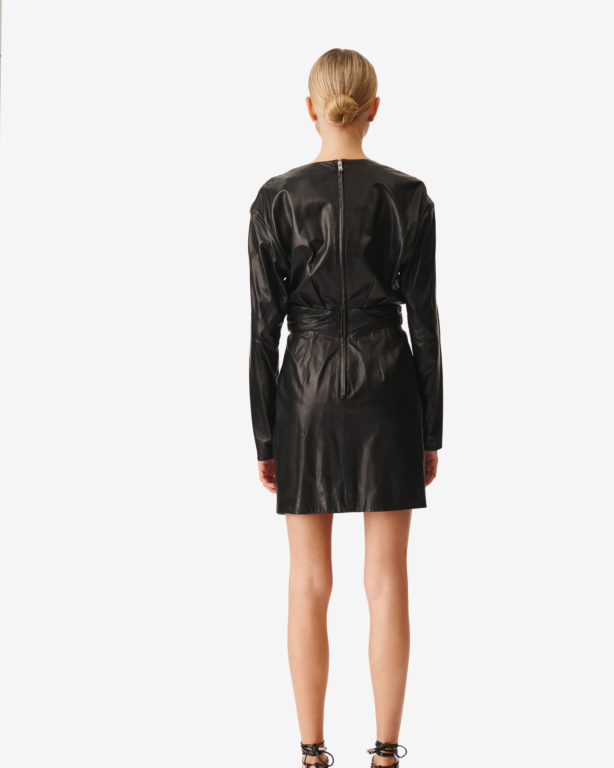 Belina leather dress - Black