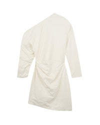 Calla short dress in leather - Natural White