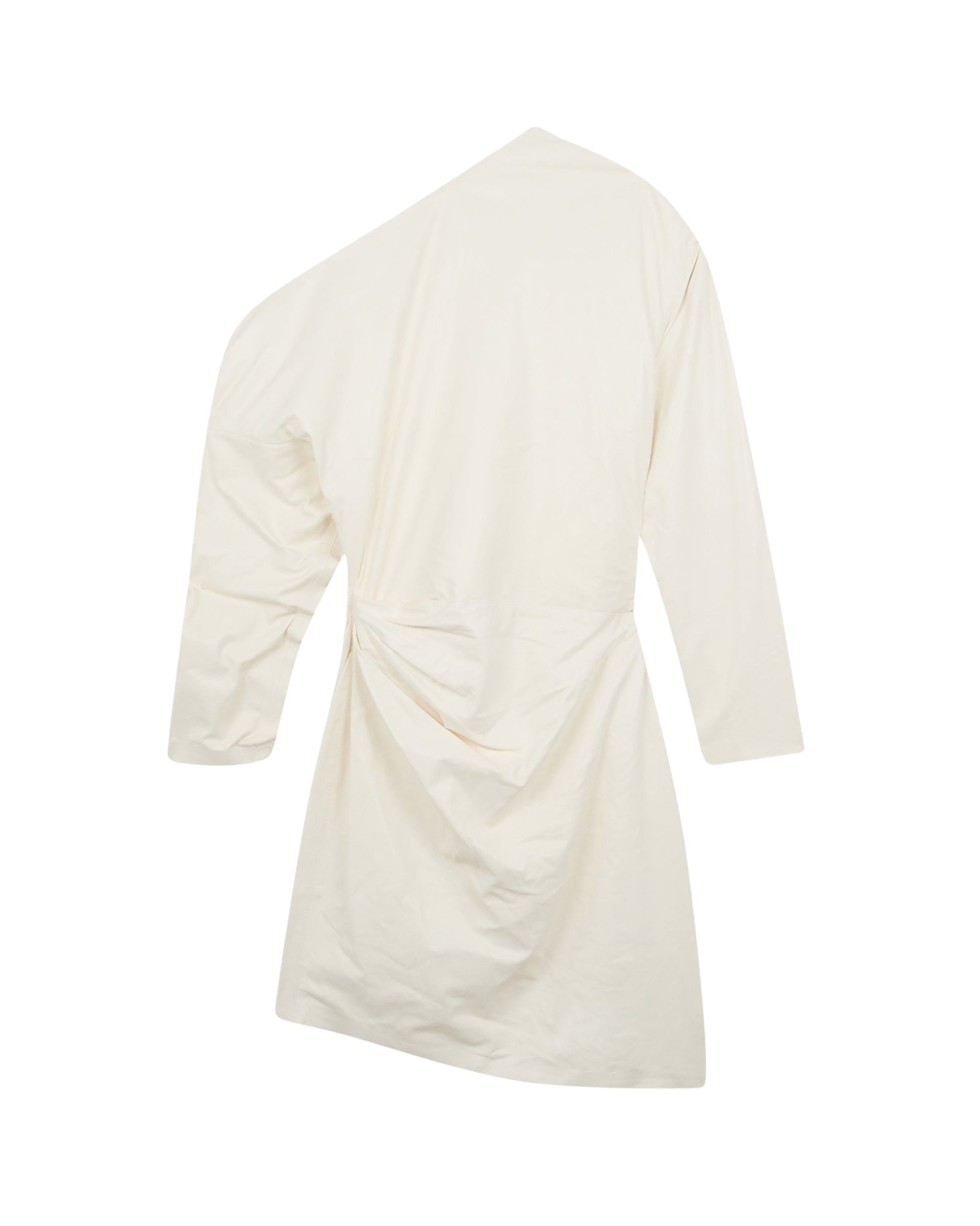 Calla short dress in leather - Natural White
