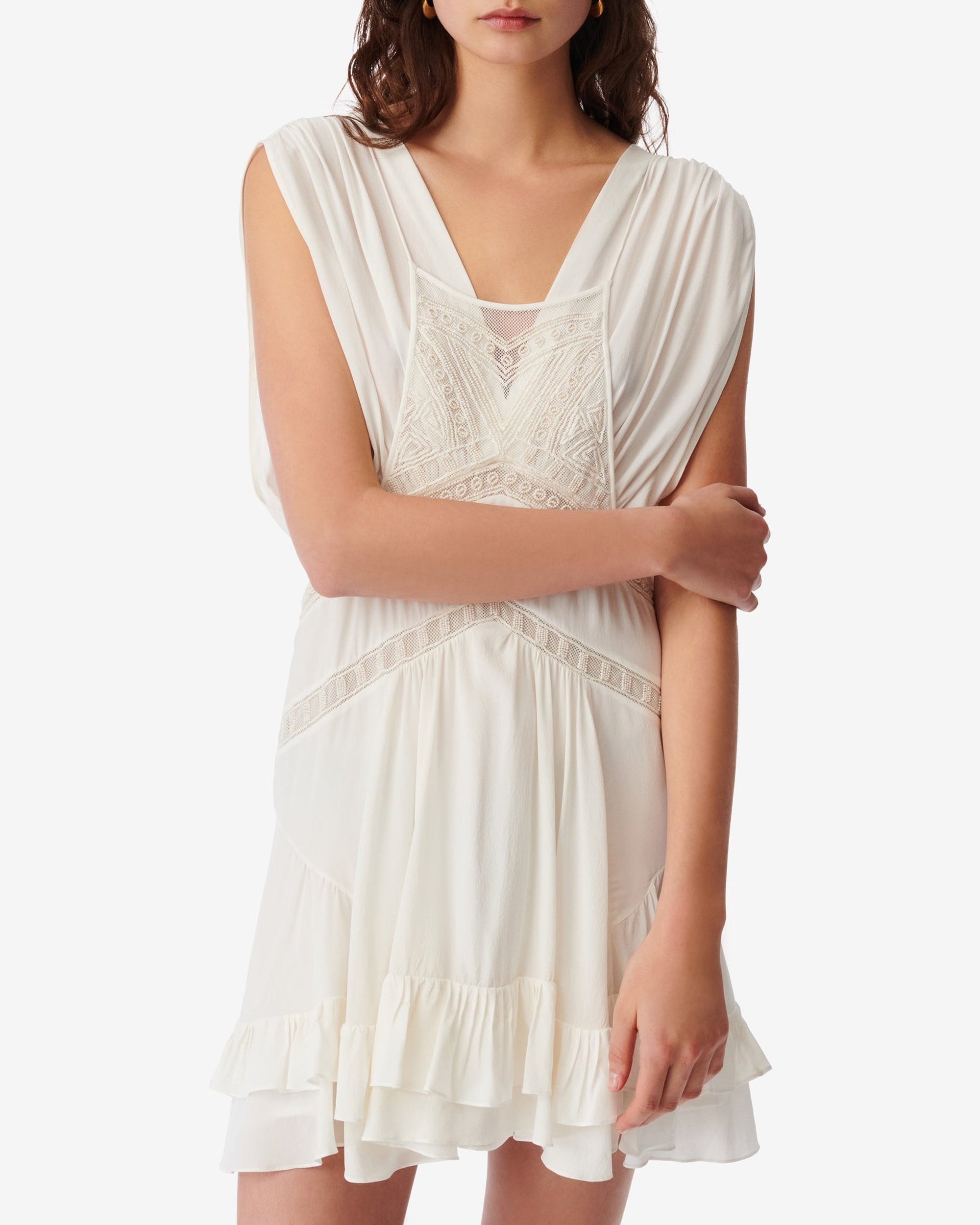 Conor dress in silk - Ecru