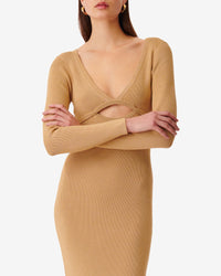 Eugenia midi-length dress - Sand