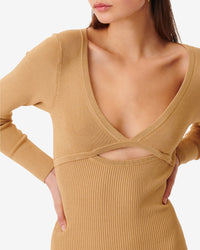 Eugenia midi-length dress - Sand