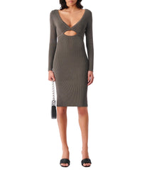 Eugenia midi-length dress - Stone Grey