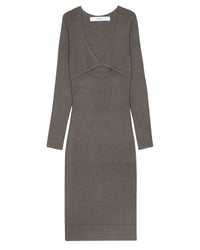 Eugenia midi-length dress - Stone Grey