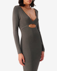 Eugenia midi-length dress - Stone Grey