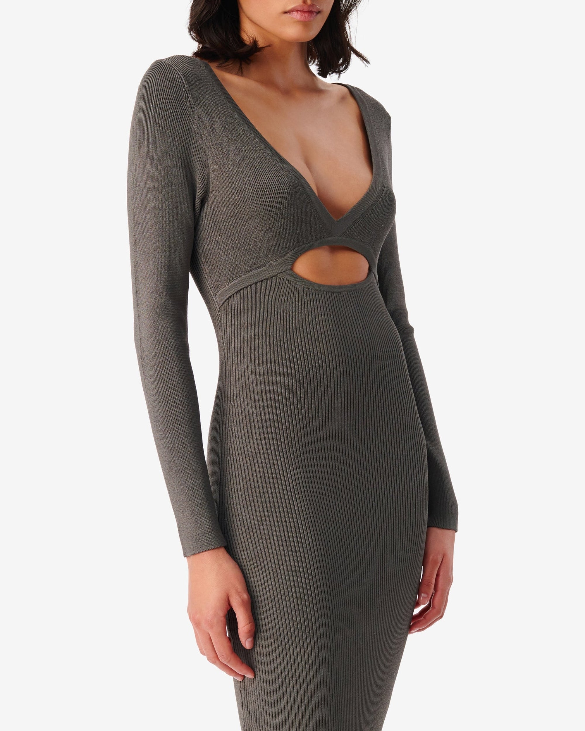 Eugenia midi-length dress - Stone Grey