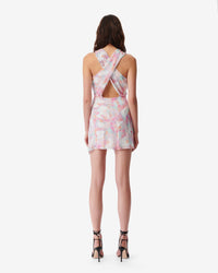 Fredja short dress - Light Pink Multico