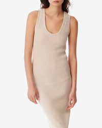Galatea maxi dress - Taupe & Ecru