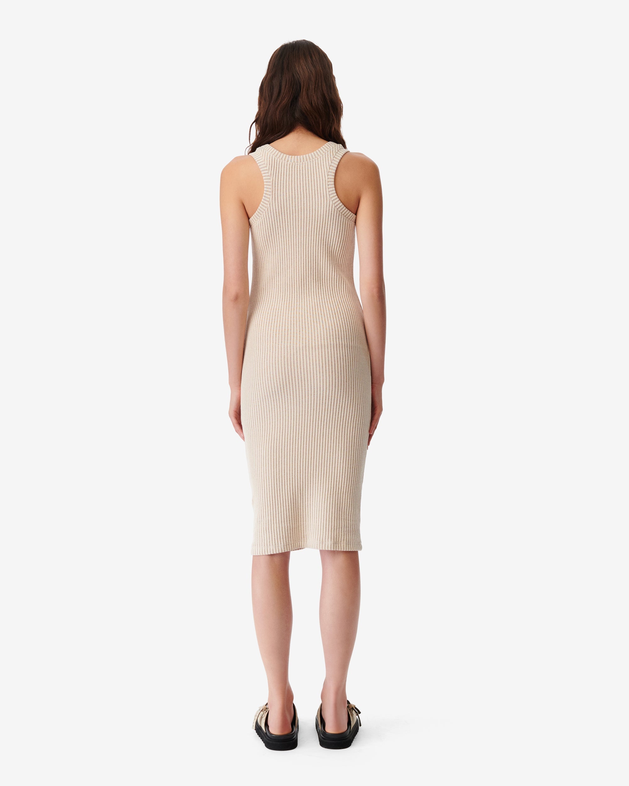 Galatea maxi dress - Taupe & Ecru