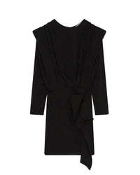 Hiari short dress in silk blend - Black