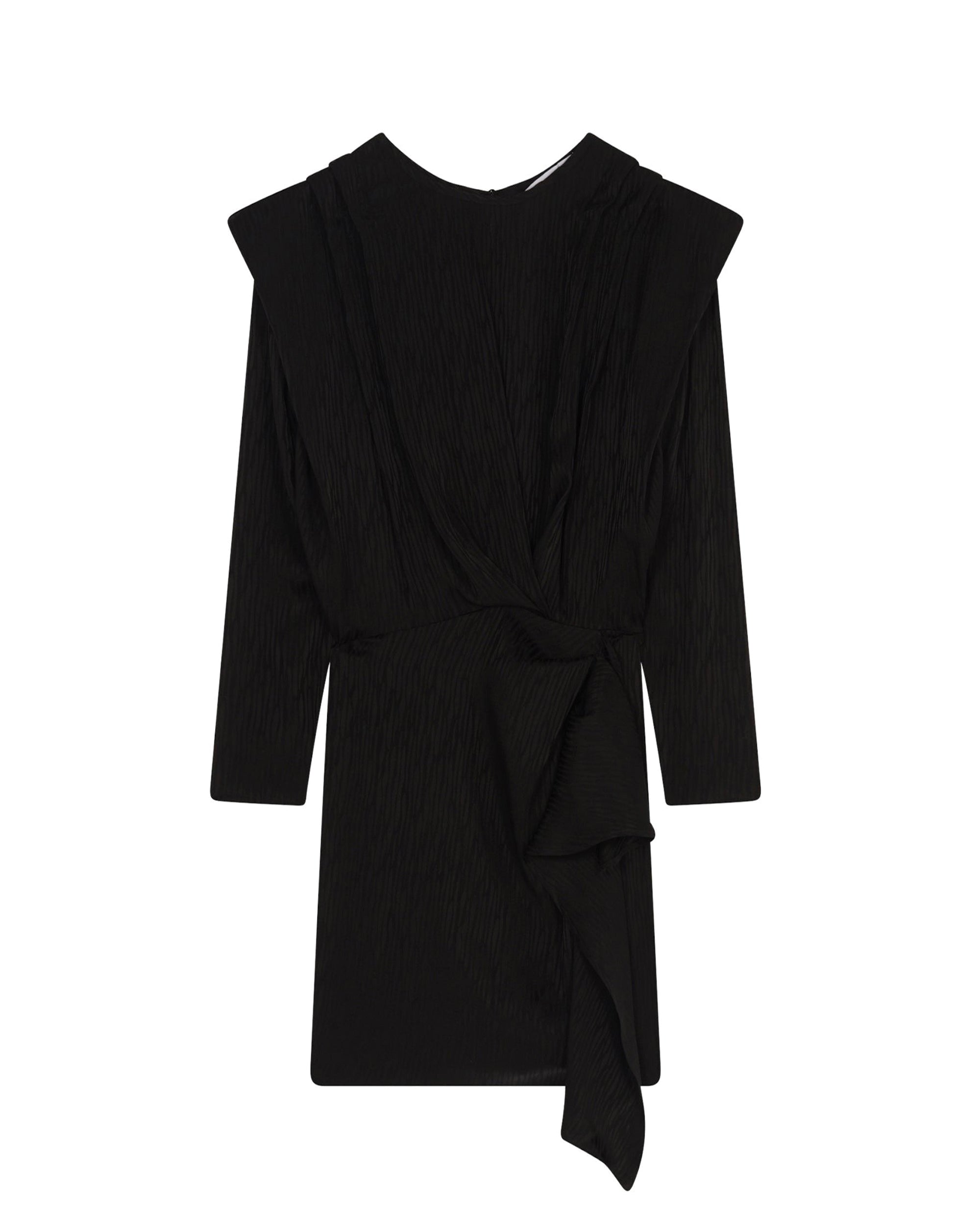 Hiari short dress in silk blend - Black