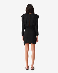 Hiari short dress in silk blend - Black