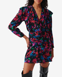 Masca silk dress - Black Multico