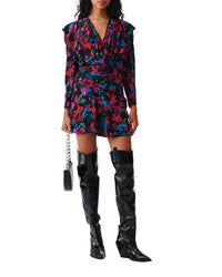 Masca silk dress - Black Multico