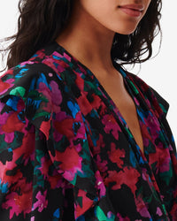 Masca silk dress - Black Multico