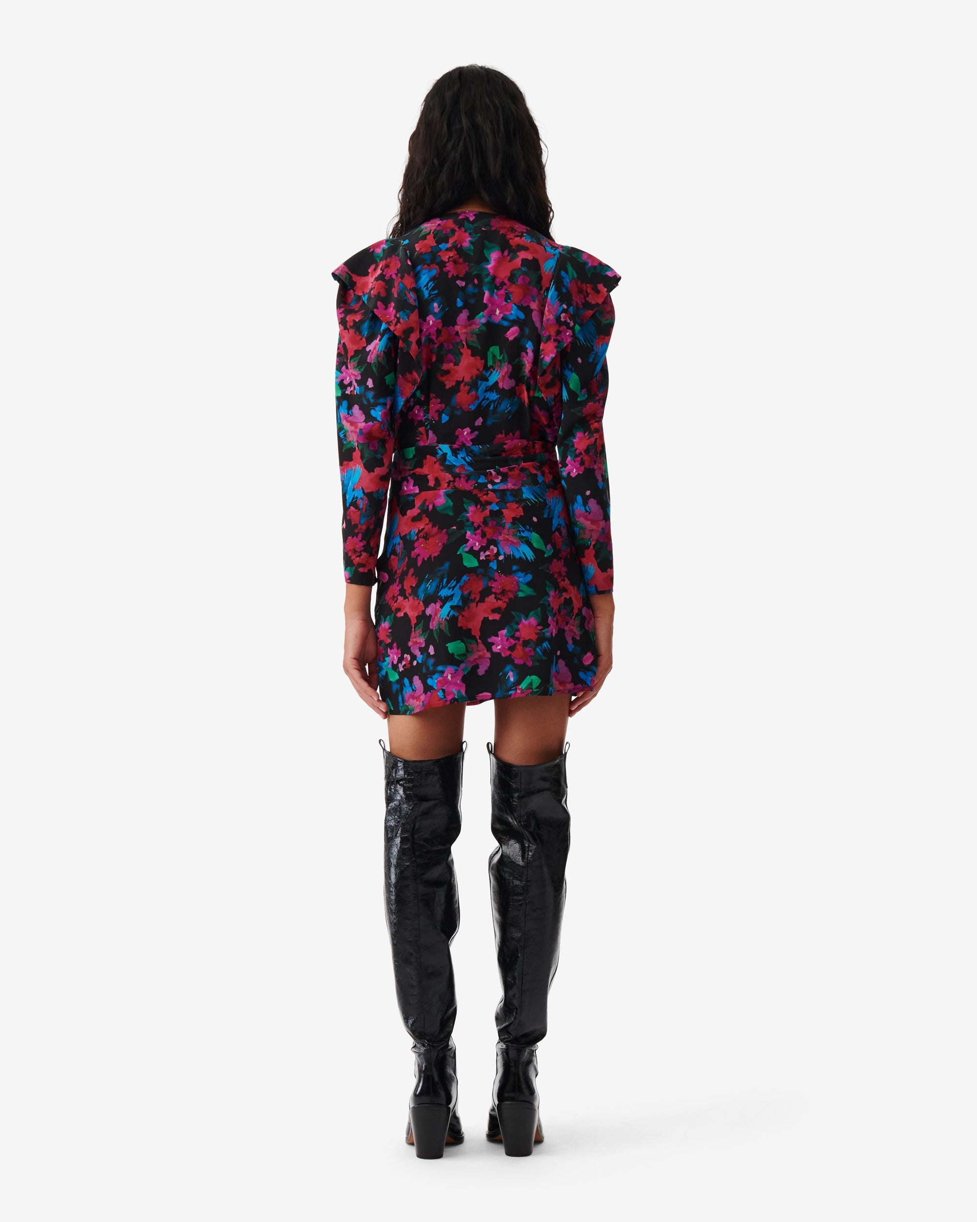Masca silk dress - Black Multico
