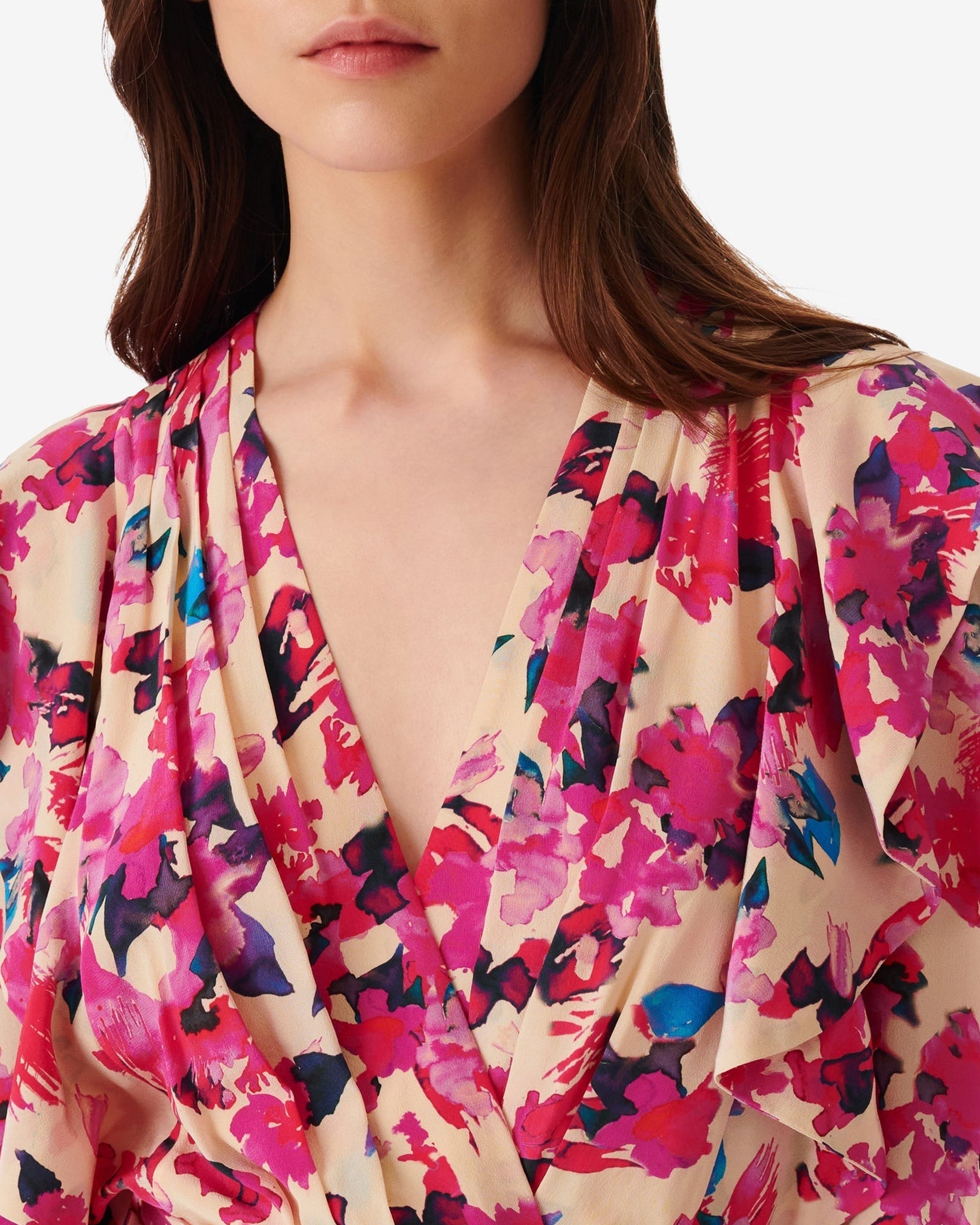 Masca silk dress - Multico Ecru