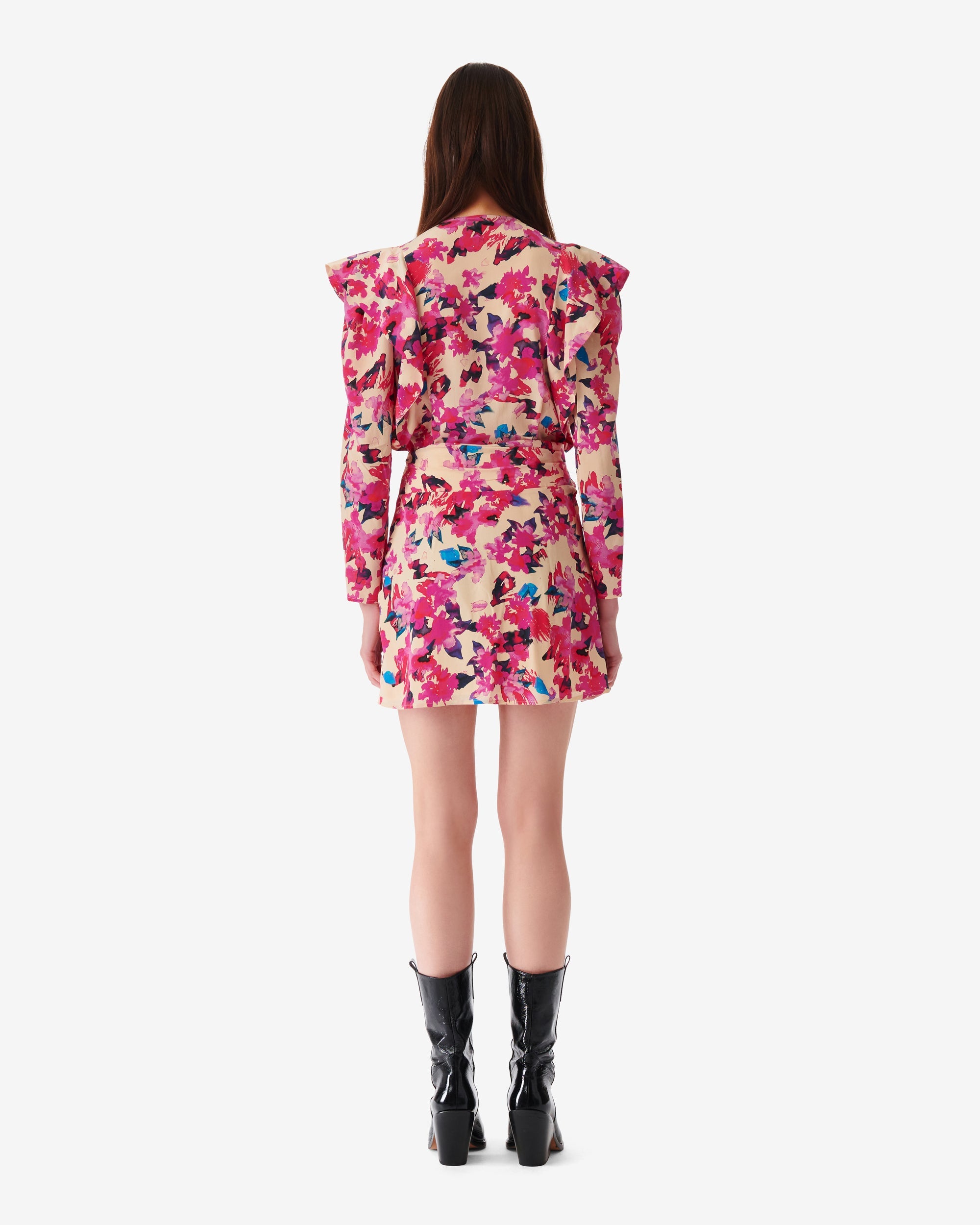 Masca silk dress - Multico Ecru