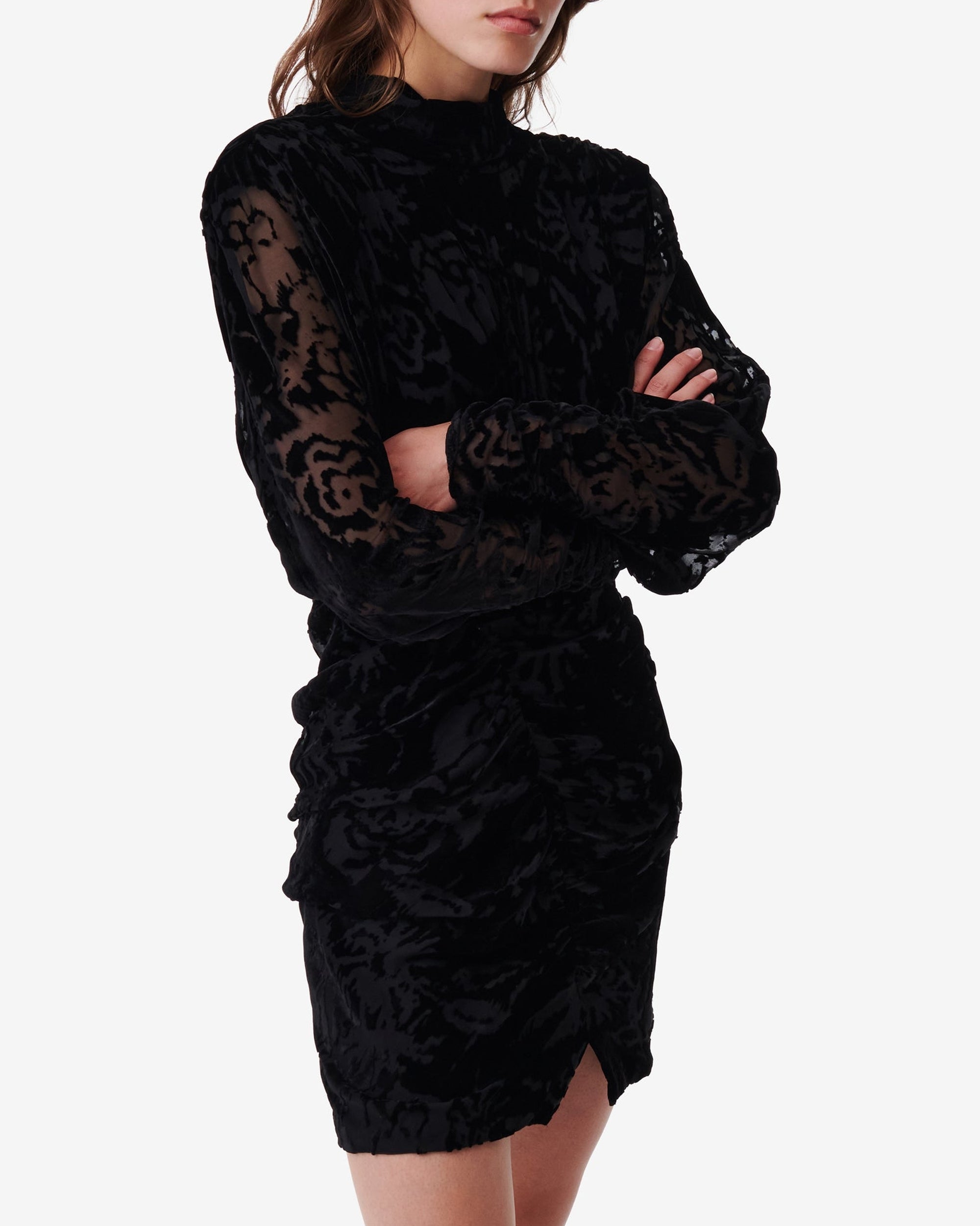 Narivo silk blend dress - Black