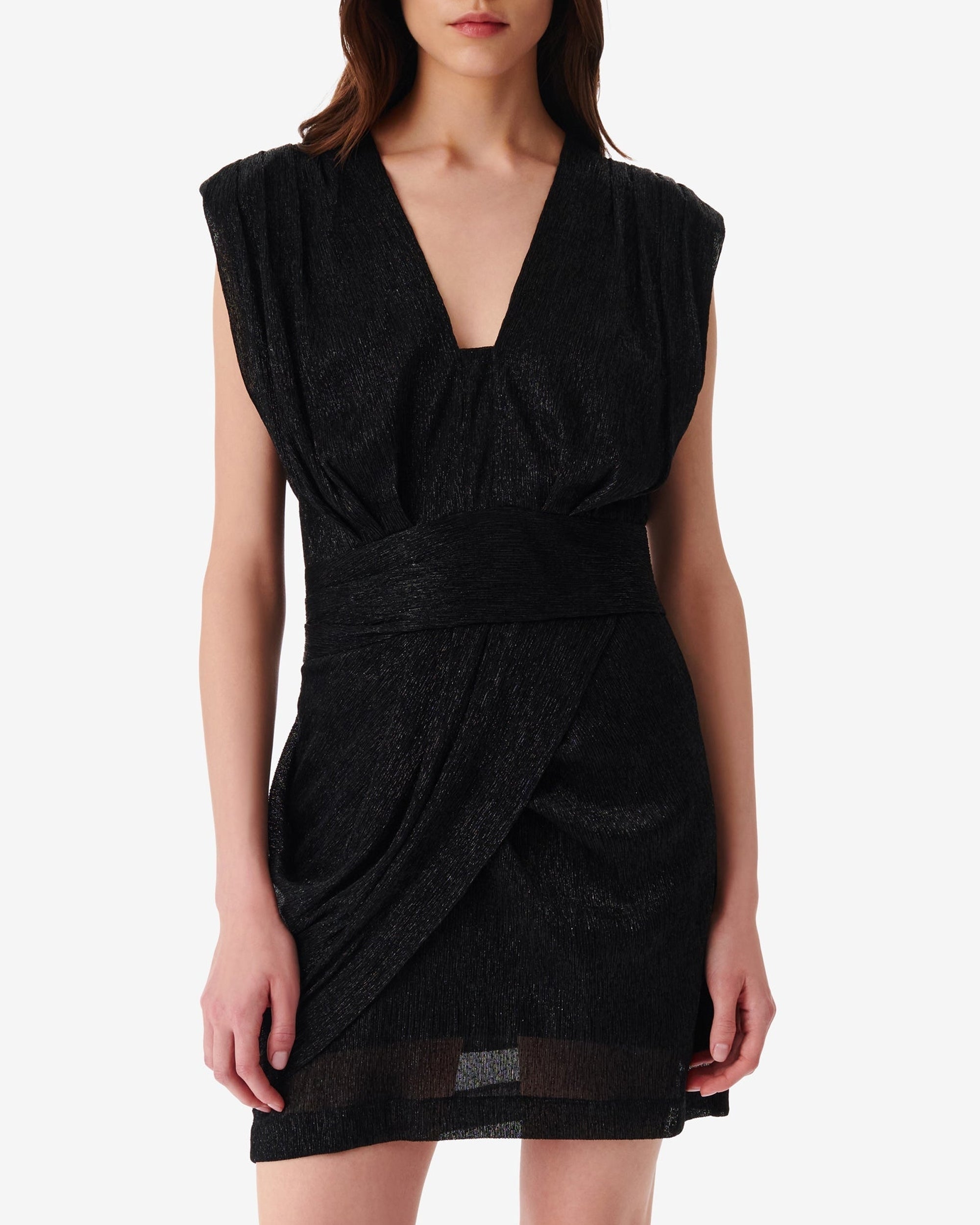 Niara short dress - Black Metallic