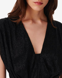 Niara short dress - Black Metallic
