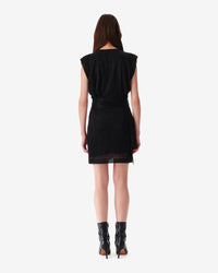 Niara short dress - Black Metallic