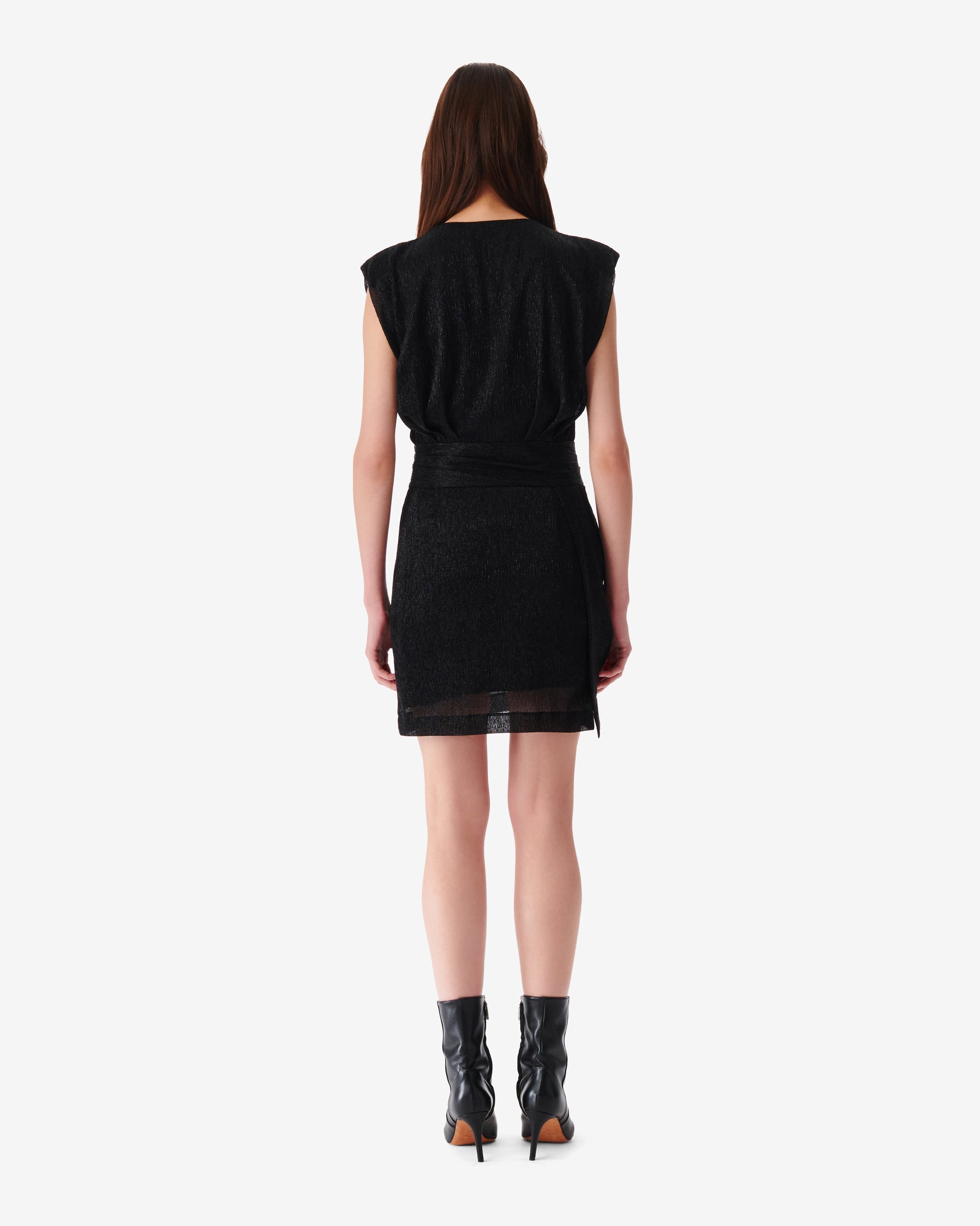 Niara short dress - Black Metallic