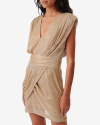 Niara short dress - Metallic Gold