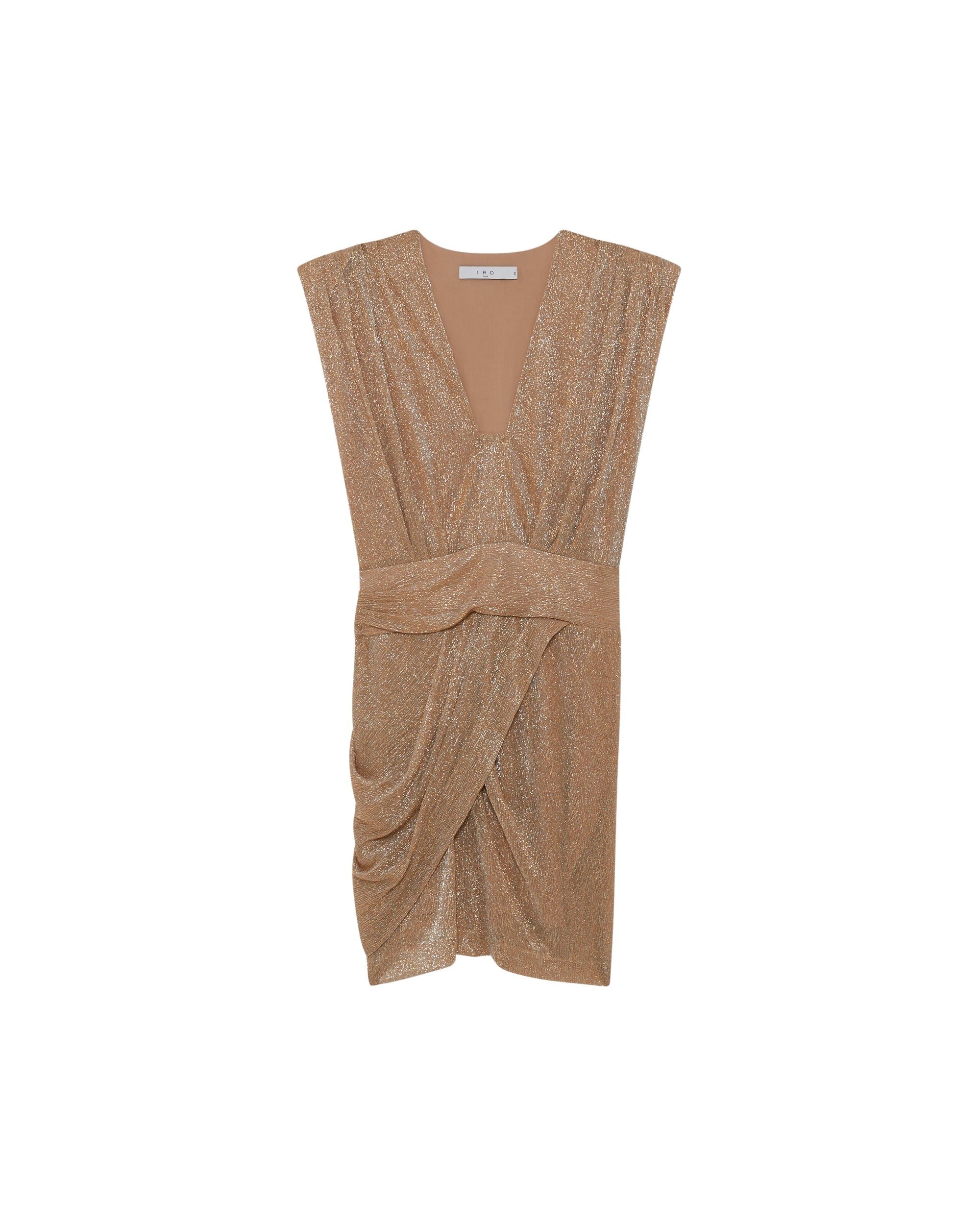 Niara short dress - Metallic Gold