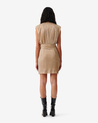 Niara short dress - Metallic Gold