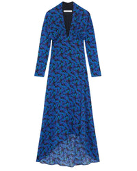 Nollie dress in silk blend - Multico Blue
