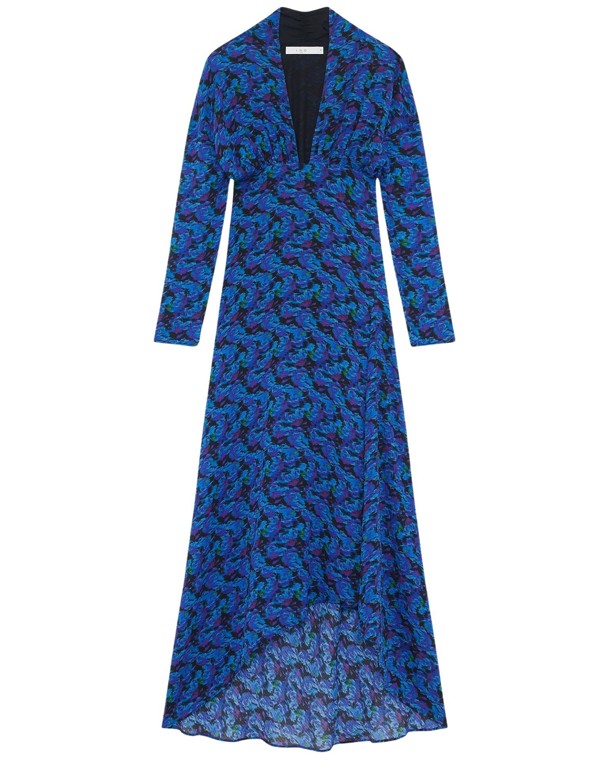 Nollie dress in silk blend - Multico Blue