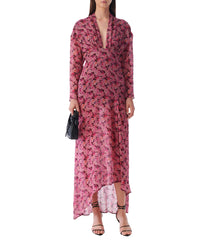 Nollie silk blend dress - Multico Pink