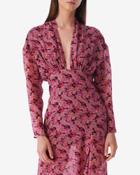 Nollie silk blend dress - Multico Pink