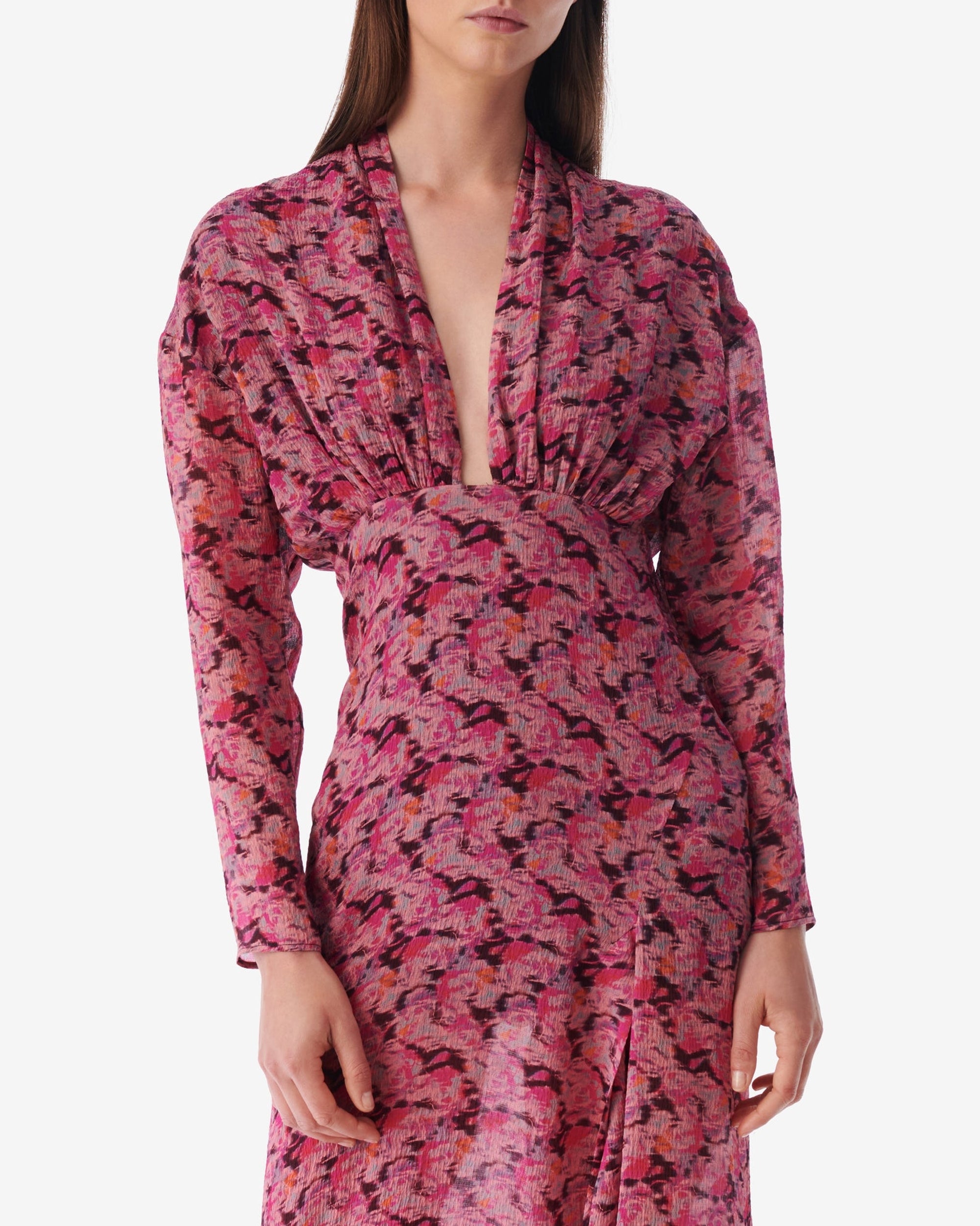 Nollie silk blend dress - Multico Pink