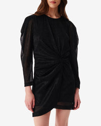 Nowen short dress - Black Metallic